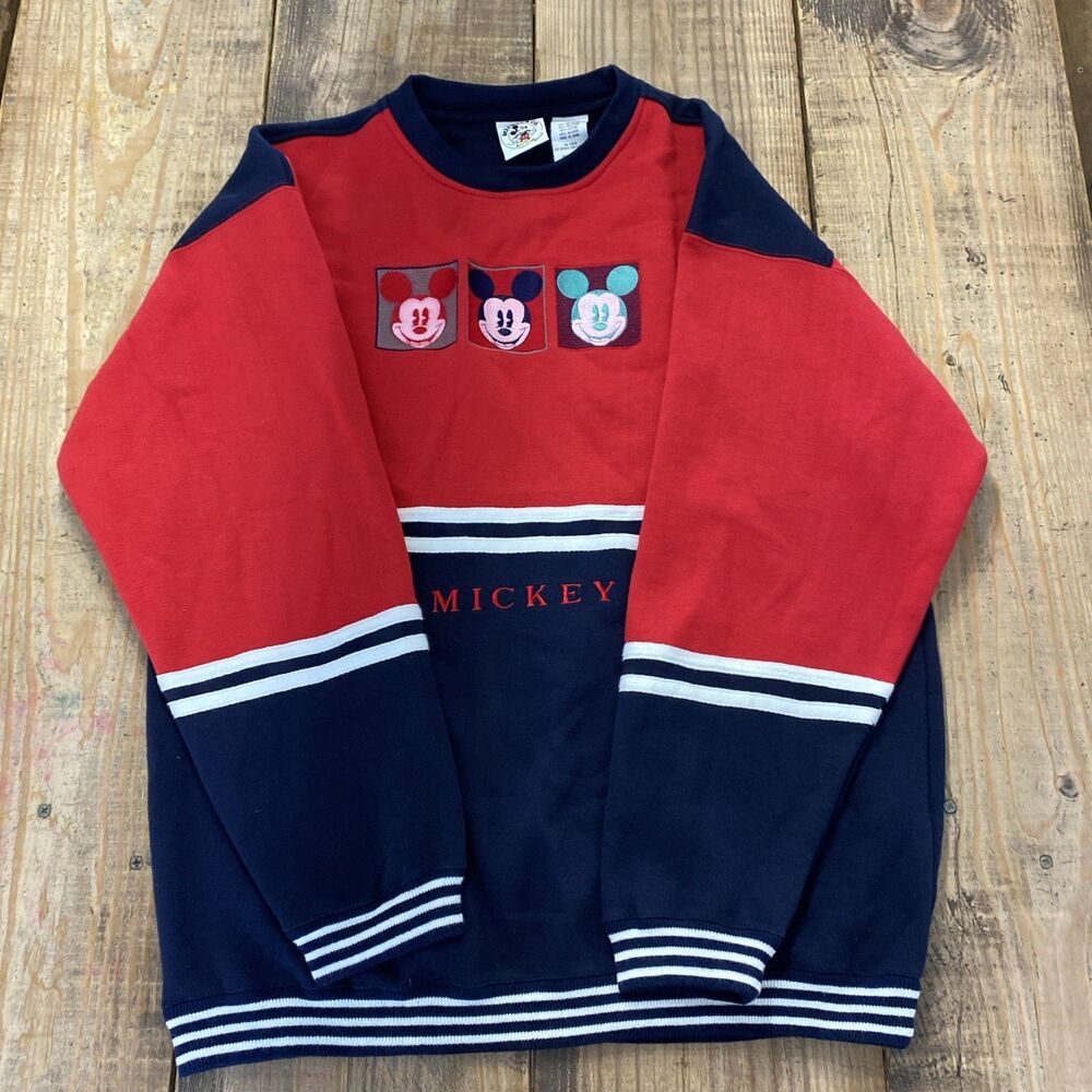Vintage Mickey & Co. Mickey Mouse Red, White & Blue XL Embroidered Sweatshirt